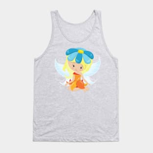 Cute Fairy, Magic Fairy, Blonde Hair, Flowers Tank Top